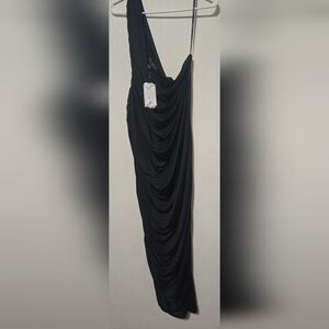 Elegant Black Draped Dress